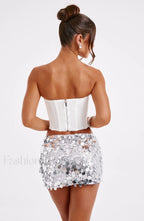 Anissa Mini Graceful Skirt Silver Skirt