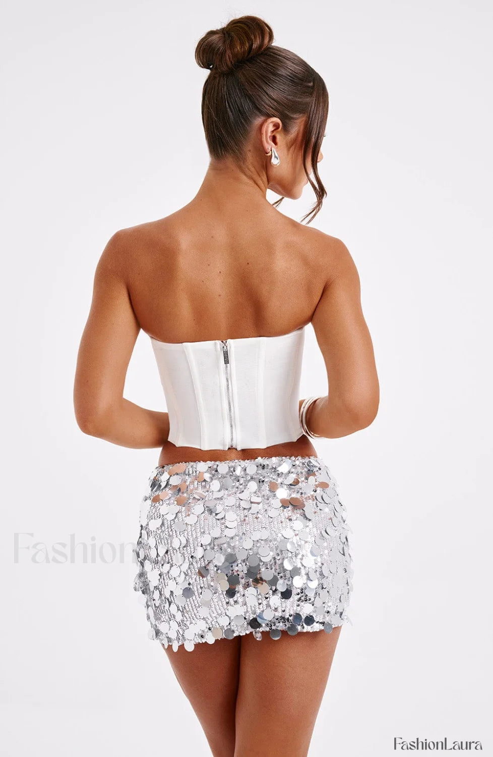 Anissa Mini Graceful Skirt Silver Skirt