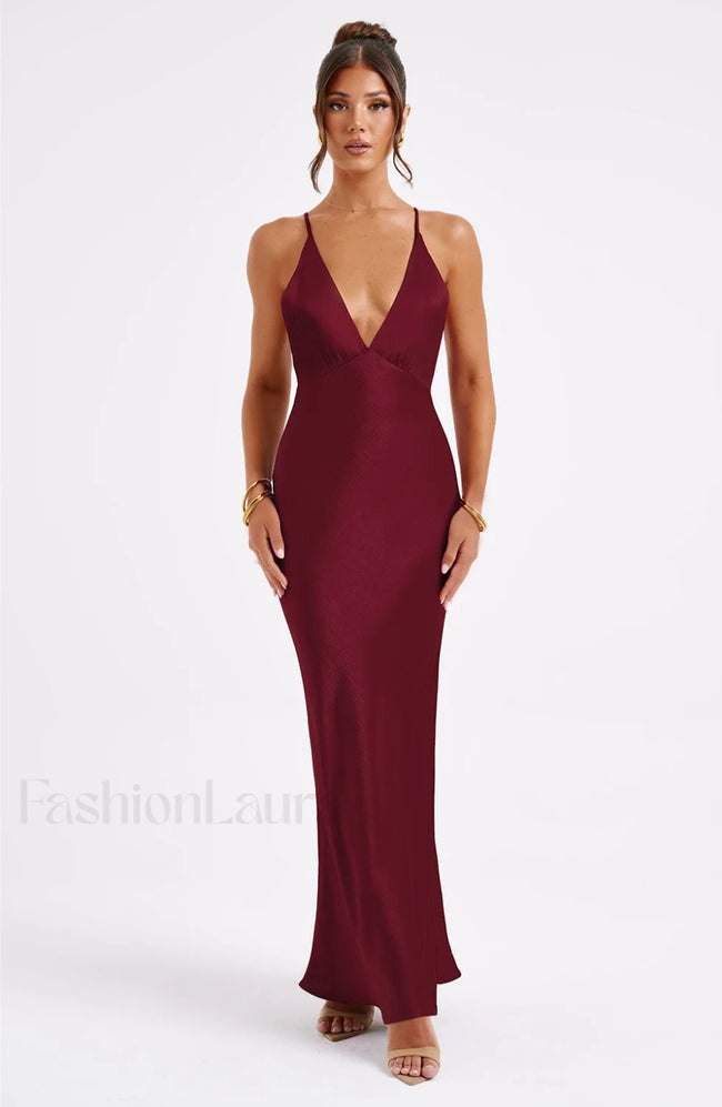 Anja Maxi Graceful Dress Burgundy Dress Main image