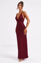 Anja Maxi Graceful Dress Burgundy Dress