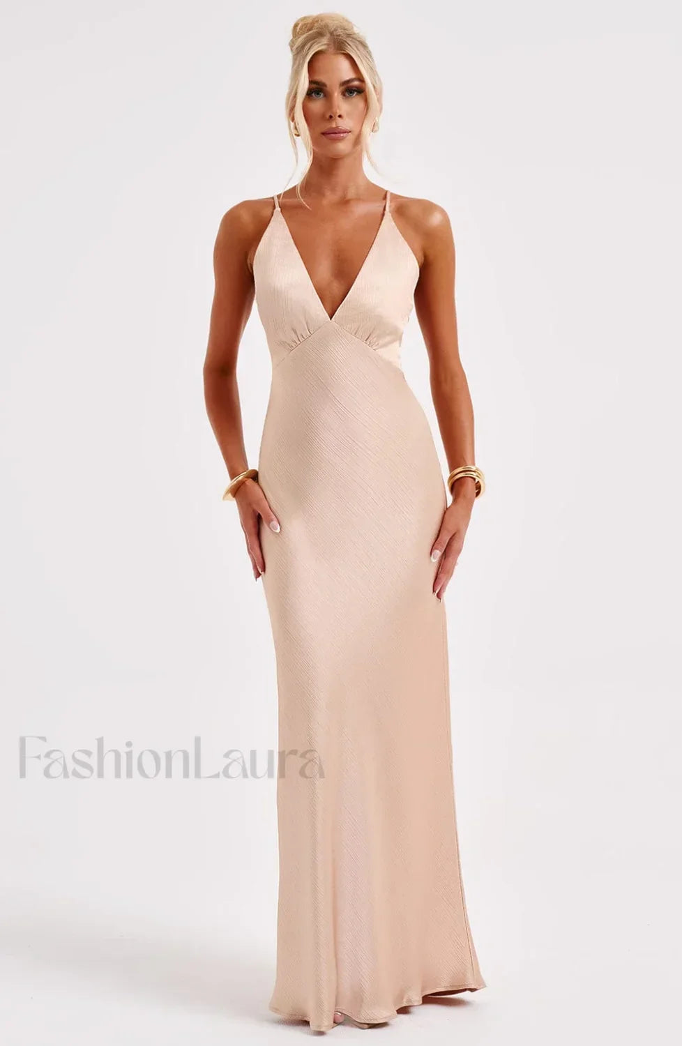 Anja Maxi Graceful Dress Champagne Dress