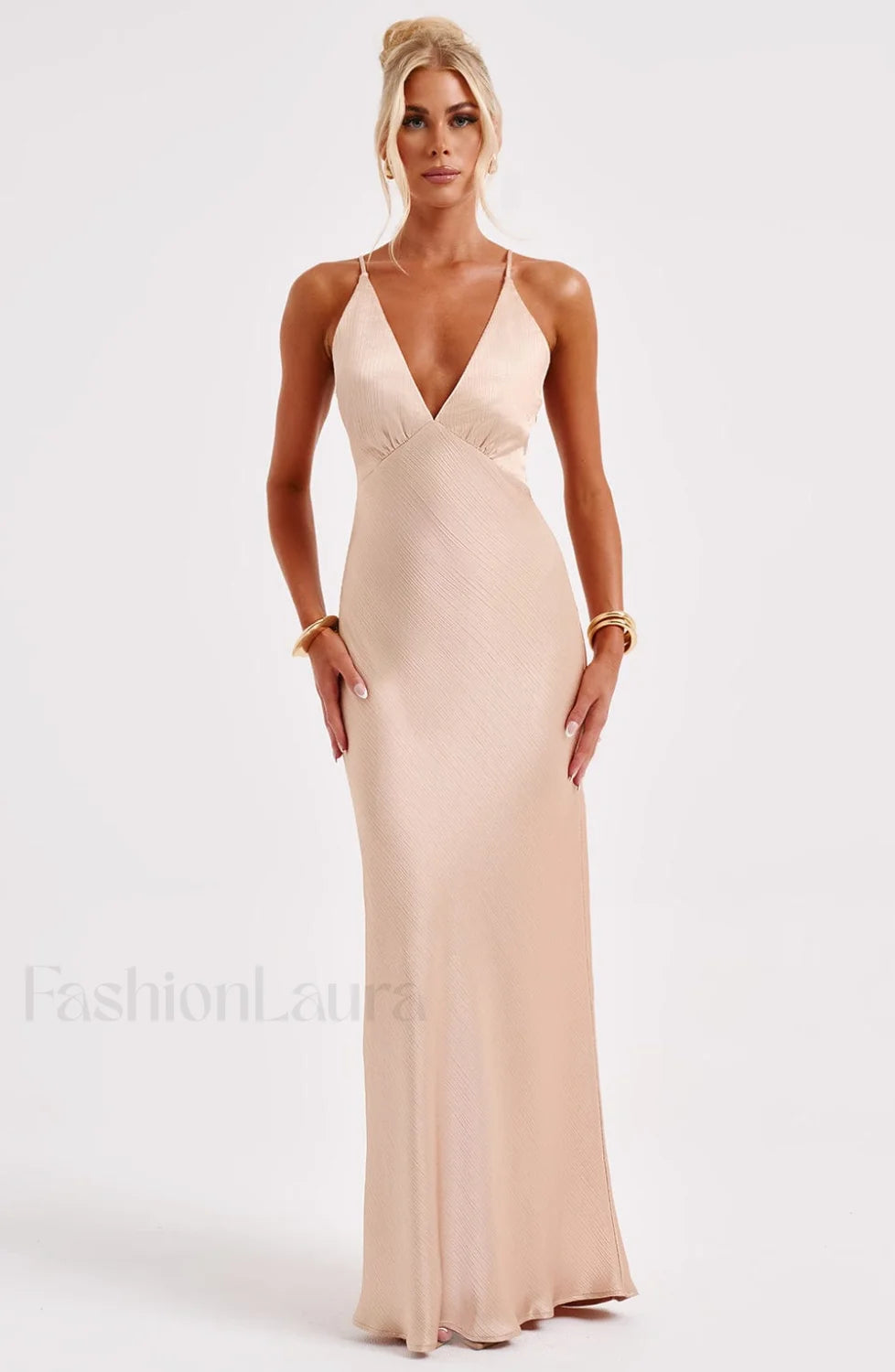 Anja Maxi Graceful Dress Champagne Dress