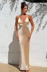 Anja Maxi Graceful Dress Champagne XS Dress