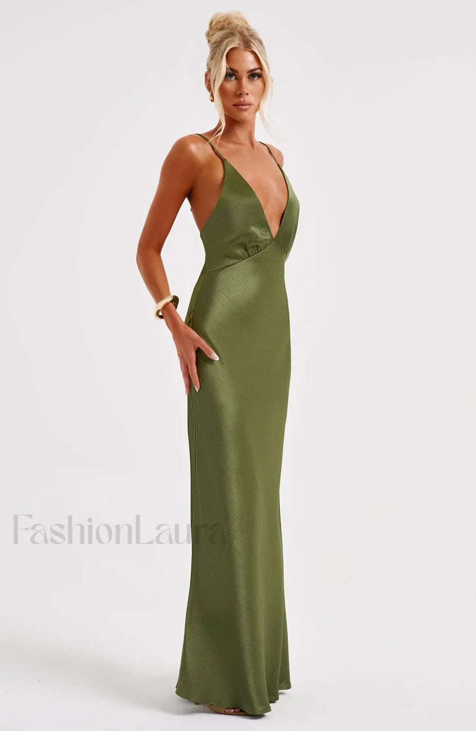 Anja Maxi Graceful Dress Khaki Dress