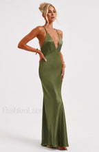 Anja Maxi Graceful Dress Khaki Dress