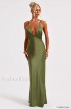 Anja Maxi Graceful Dress Khaki Dress
