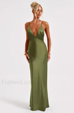 Anja Maxi Graceful Dress Khaki Dress
