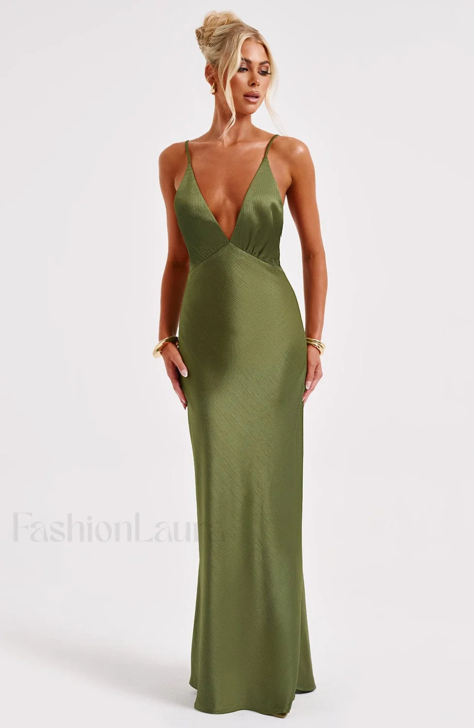 Anja Maxi Graceful Dress Khaki Dress