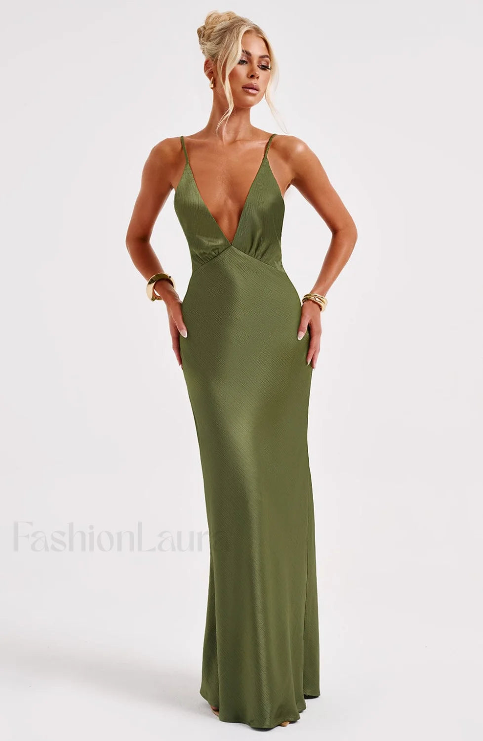 Anja Maxi Graceful Dress Khaki Dress