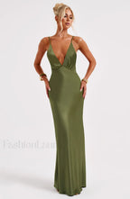 Anja Maxi Graceful Dress Khaki Dress
