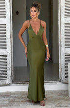 Anja Maxi Graceful Dress Khaki Dress