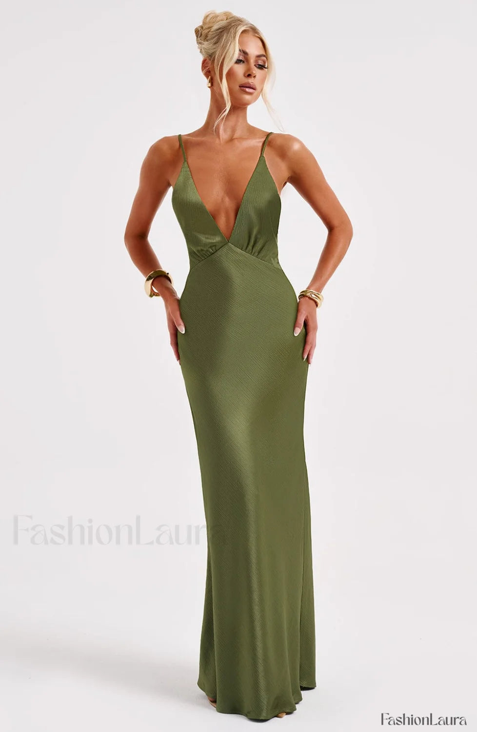 Anja Maxi Graceful Dress Khaki Dress