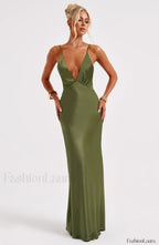 Anja Maxi Graceful Dress Khaki Dress