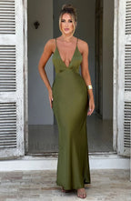 Anja Maxi Graceful Dress Khaki XS Dress