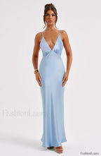 Anja Maxi Graceful Dress Turquoise Dress