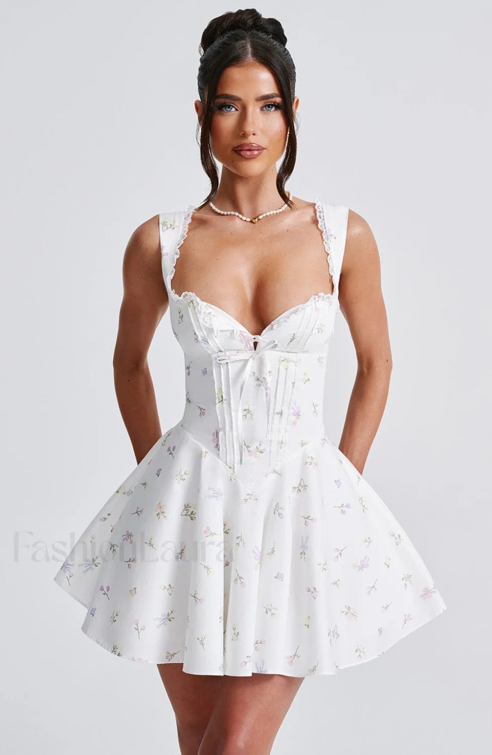 Antonella Mini Dress Trendy Multi Floral Print Dress