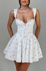 Antonella Mini Dress Trendy Multi Floral Print Dress