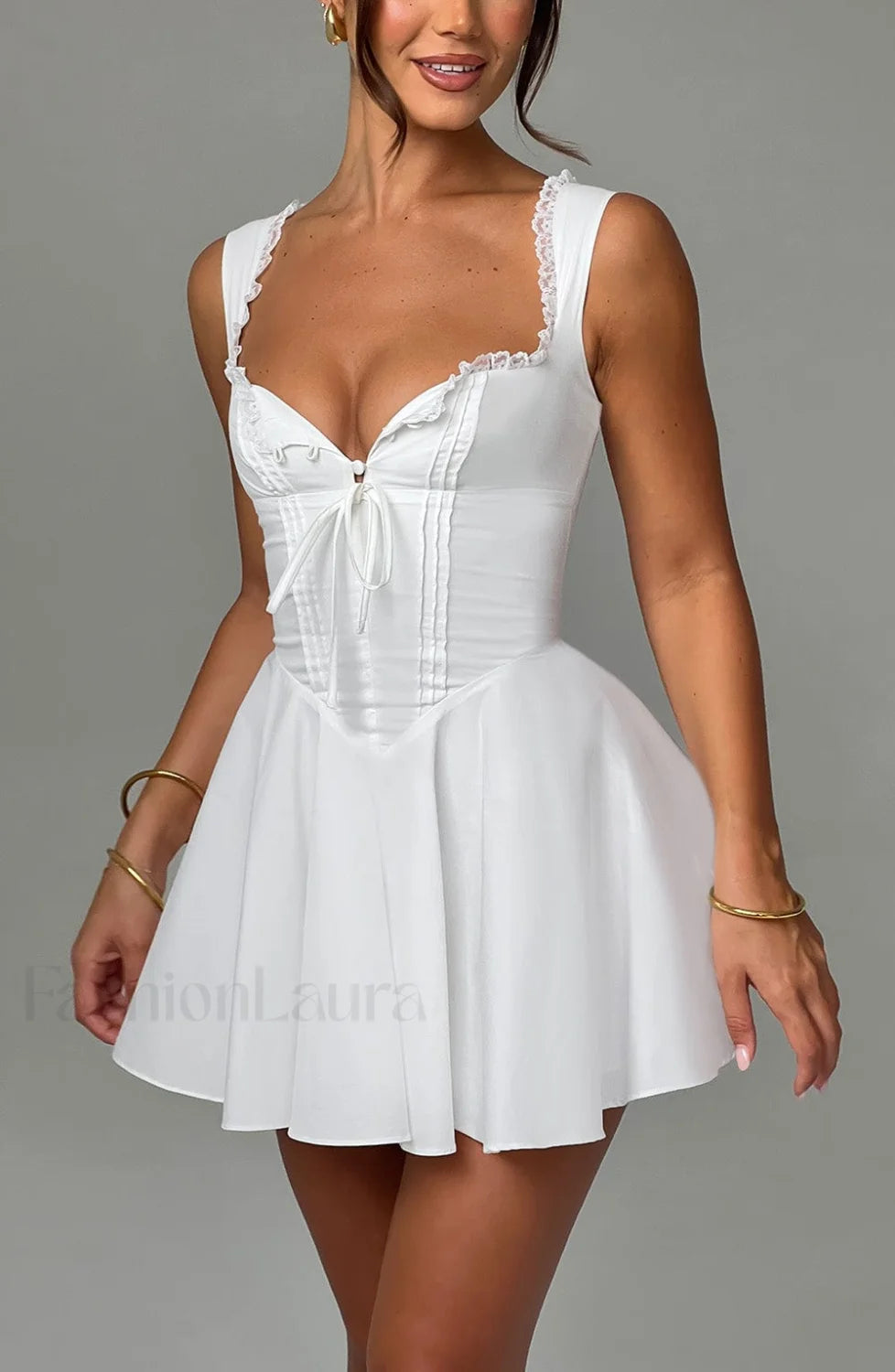 Antonella Mini Graceful Dress Ivory Dress