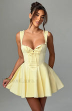 Antonella Mini Graceful Dress Lemon Dress