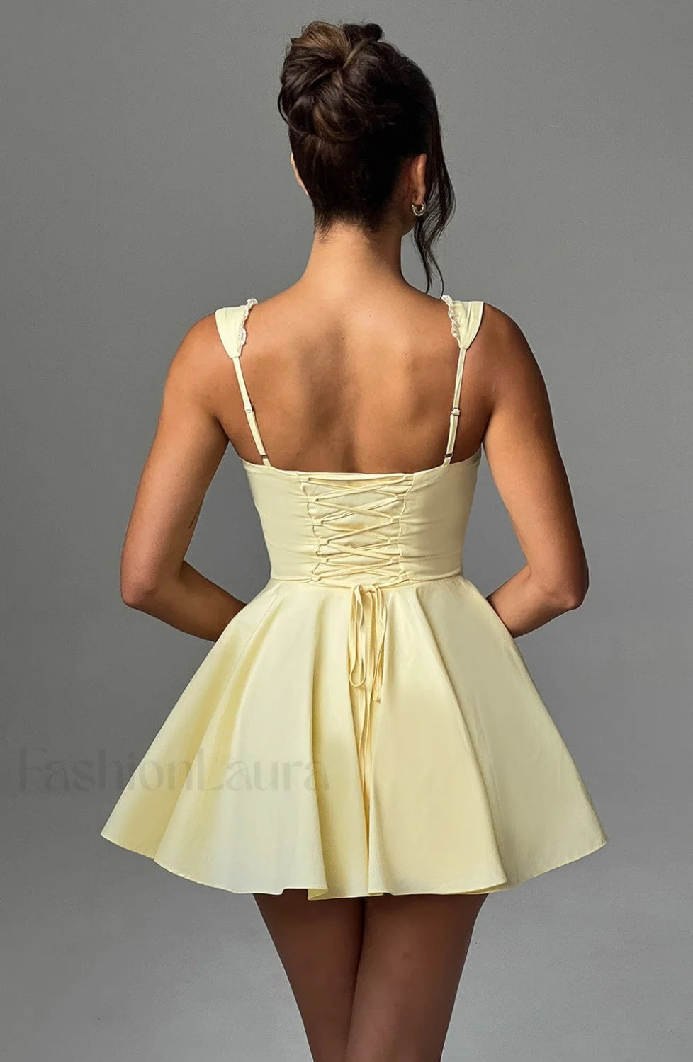 Antonella Mini Graceful Dress Lemon Dress