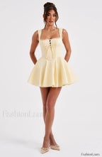 Antonella Mini Graceful Dress Lemon Dress