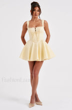 Antonella Mini Graceful Dress Lemon Dress