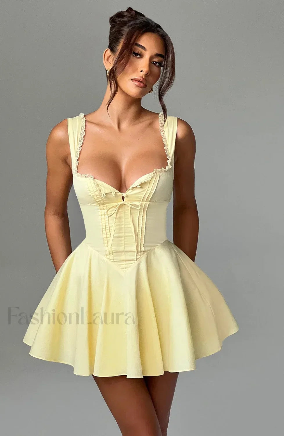Antonella Mini Graceful Dress Lemon XS Dress
