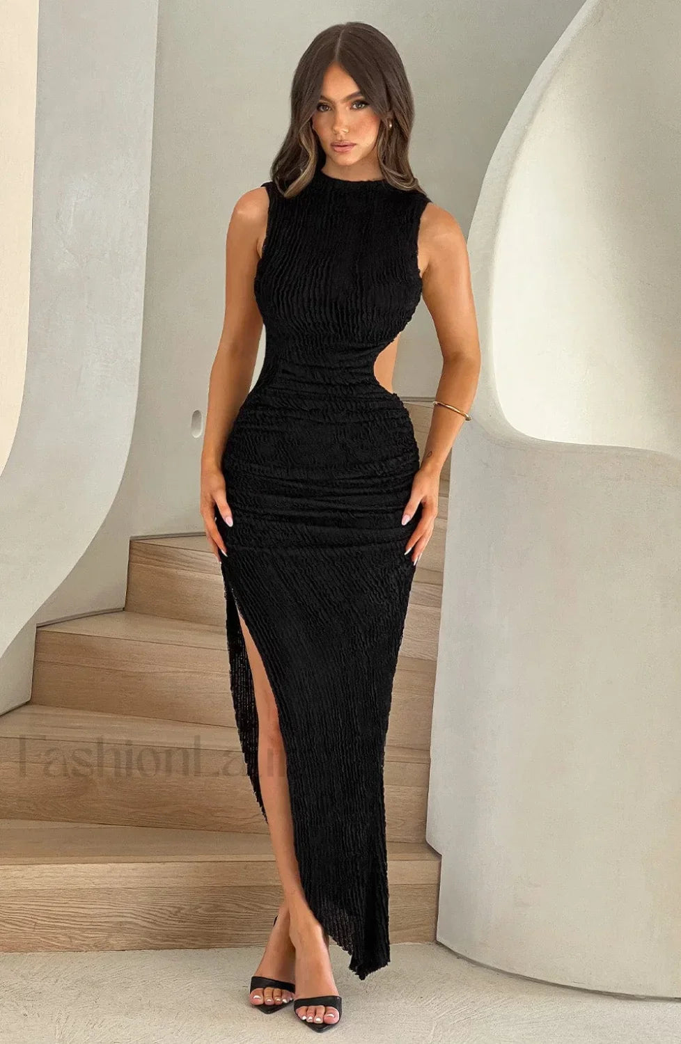 Aphrodite Midi Graceful Dress Black Dress