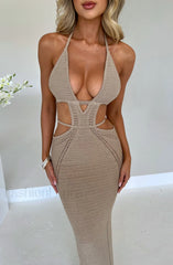Arabella Maxi Graceful Dress Beige Dress