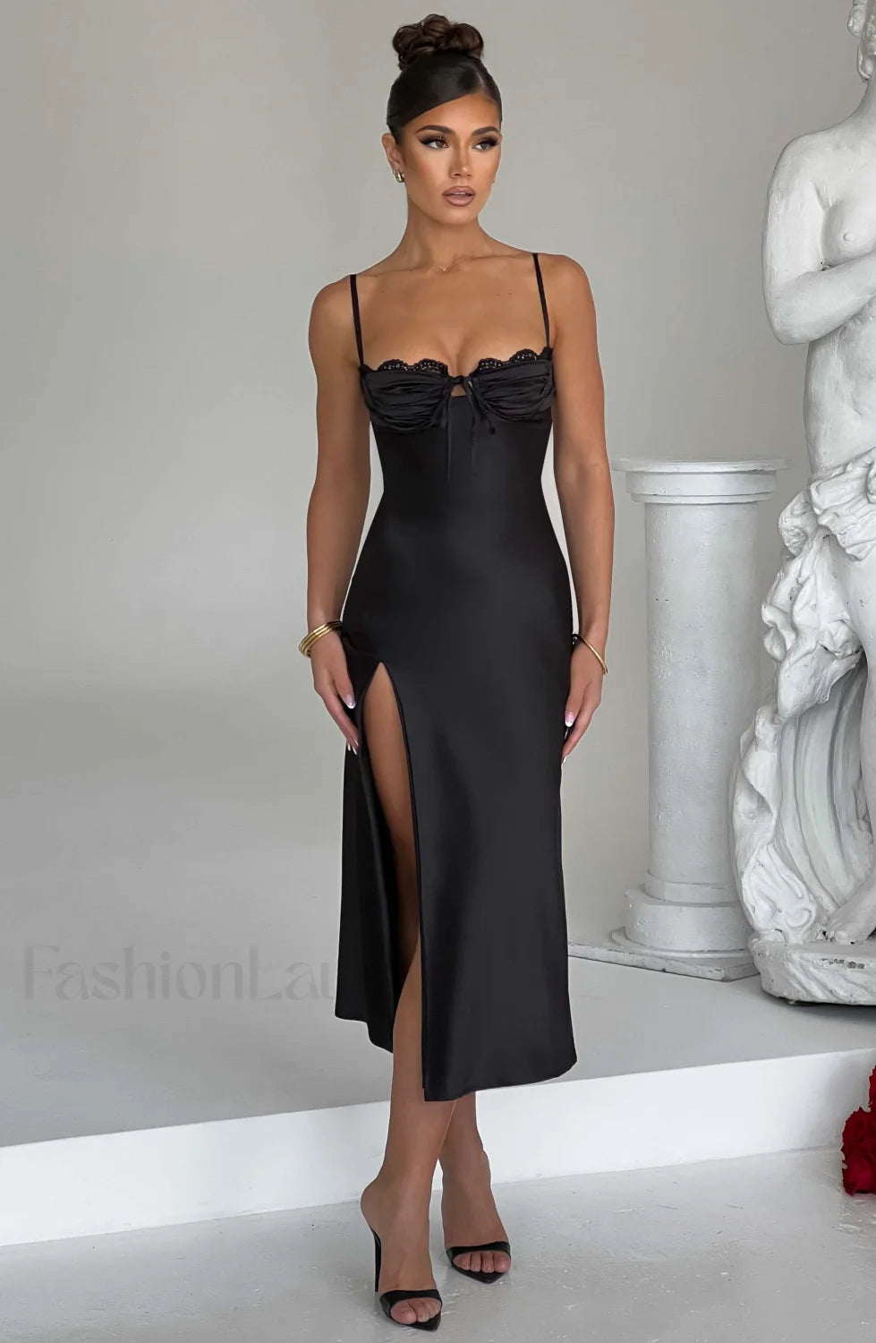 Ardelle Midi Graceful Dress Black Dress