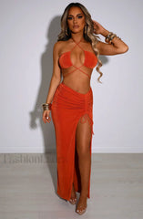 Ariela Maxi Graceful Skirt Apricot Skirt