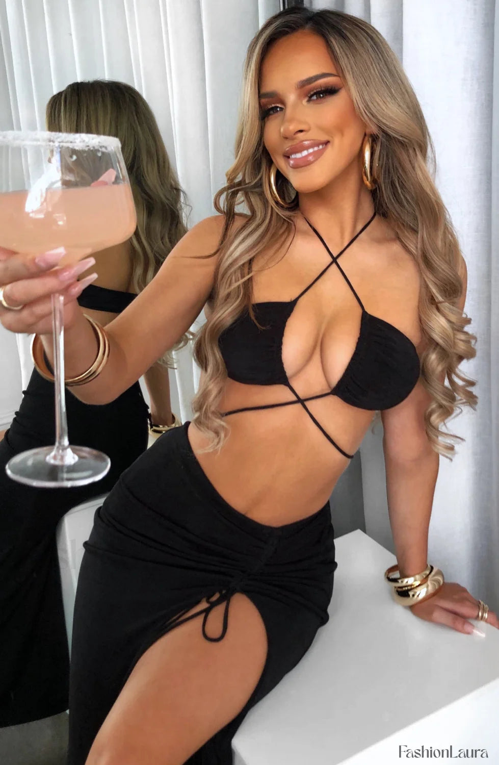 Ariela Top Graceful Black XS Tops