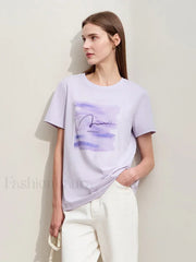 Art Letter Embroidery T Shirt