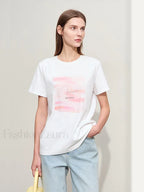 Art Letter Embroidery T Shirt