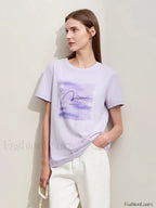 Art Letter Embroidery T Shirt