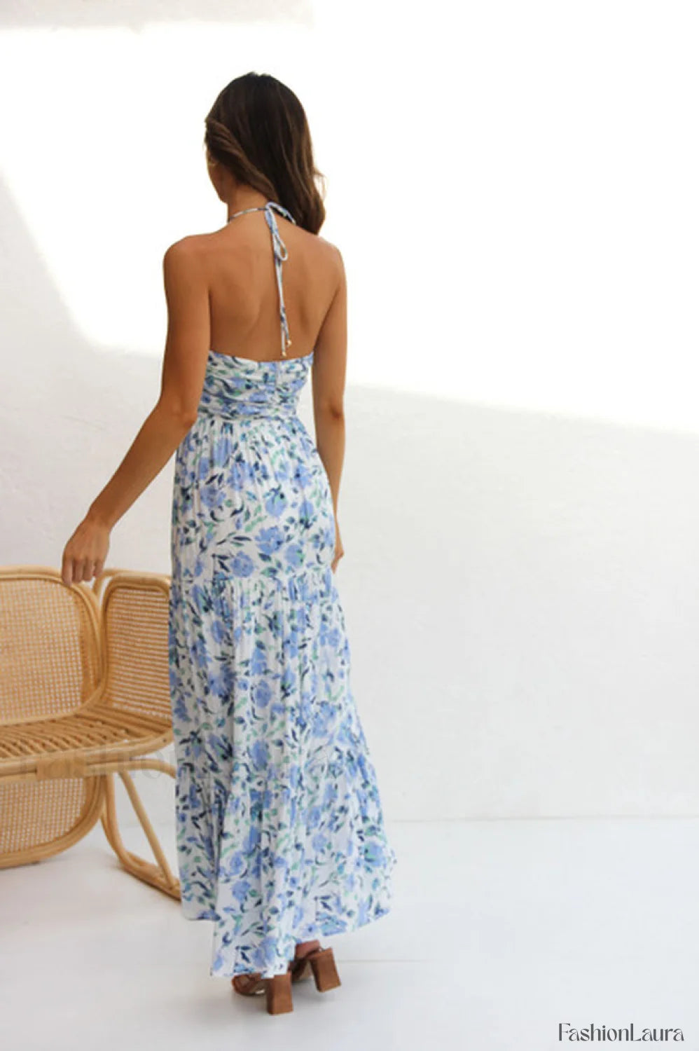 Asiah Halter Stylish Neck Maxi Dress