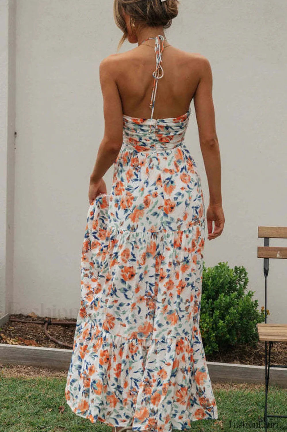 Asiah Halter Stylish Neck Maxi Dress