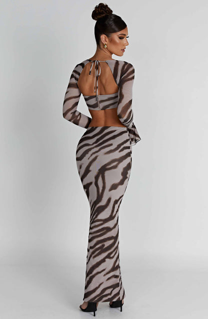 Astrid Maxi Skirt Trendy - Zebra Print