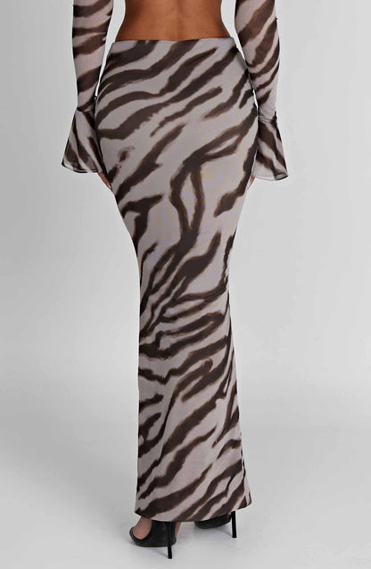 Astrid Maxi Skirt Trendy - Zebra Print