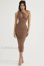 Asymmetric Cutout Stylish Midi Dress