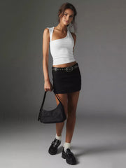 Asymmetric Neck Cut Out Tank Top Tank Tops & Camis