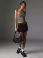 Asymmetric Neck Cut Out Tank Top Tank Tops & Camis