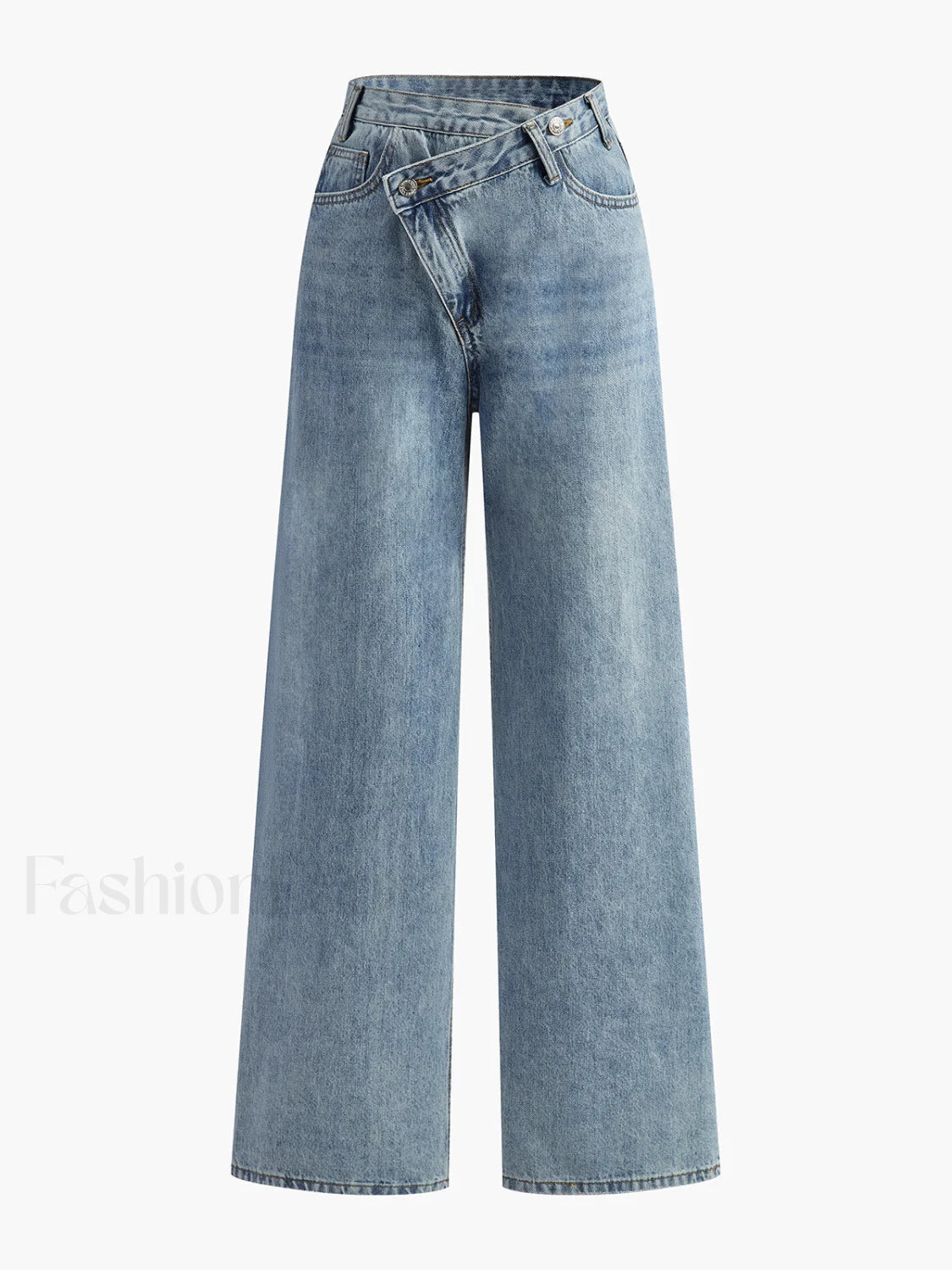 Asymmetric Waist Wide Leg Jeans LightBlue / XS Pants Main image