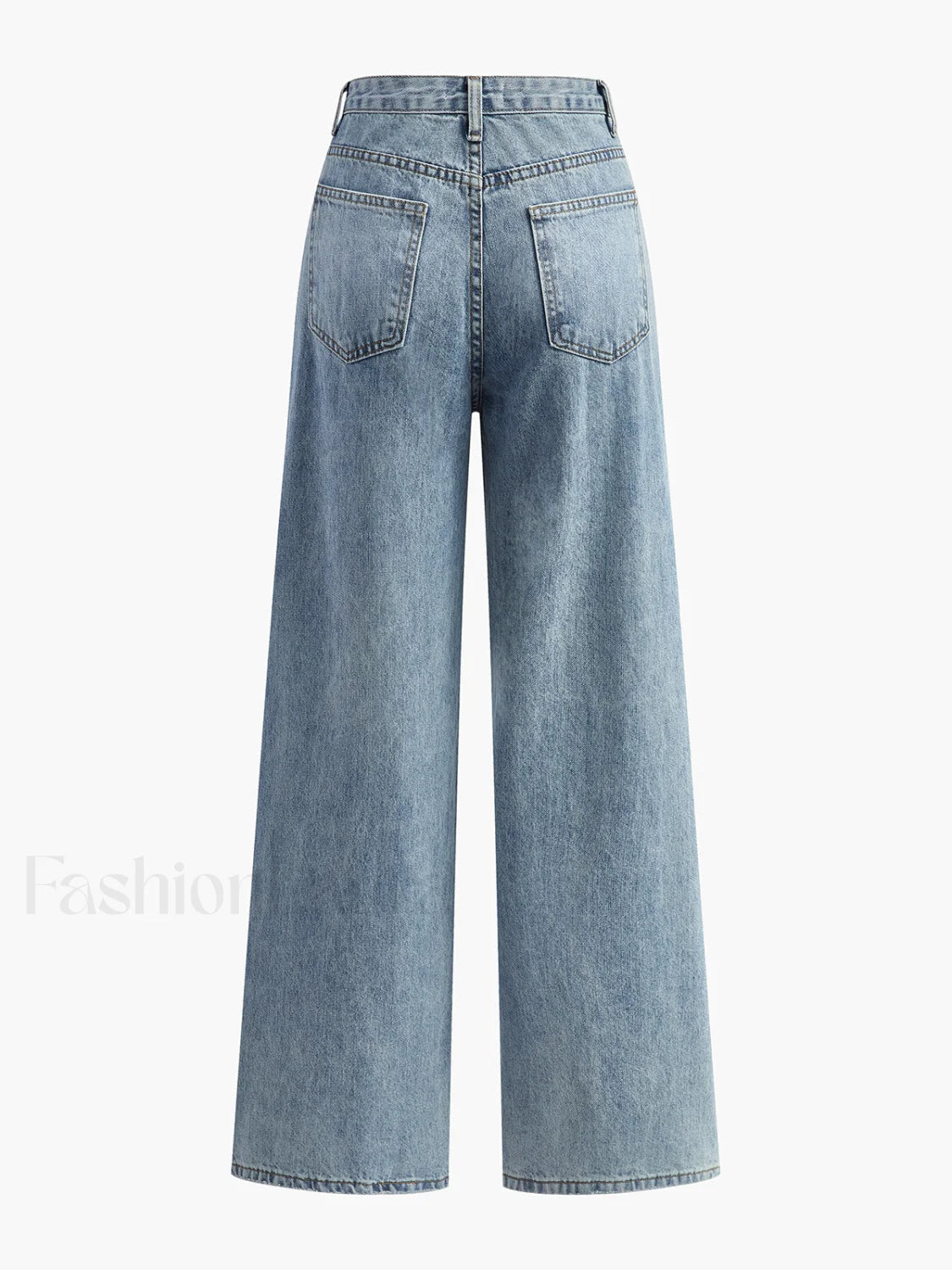 Asymmetric Waist Wide-Leg Jeans Secondary image