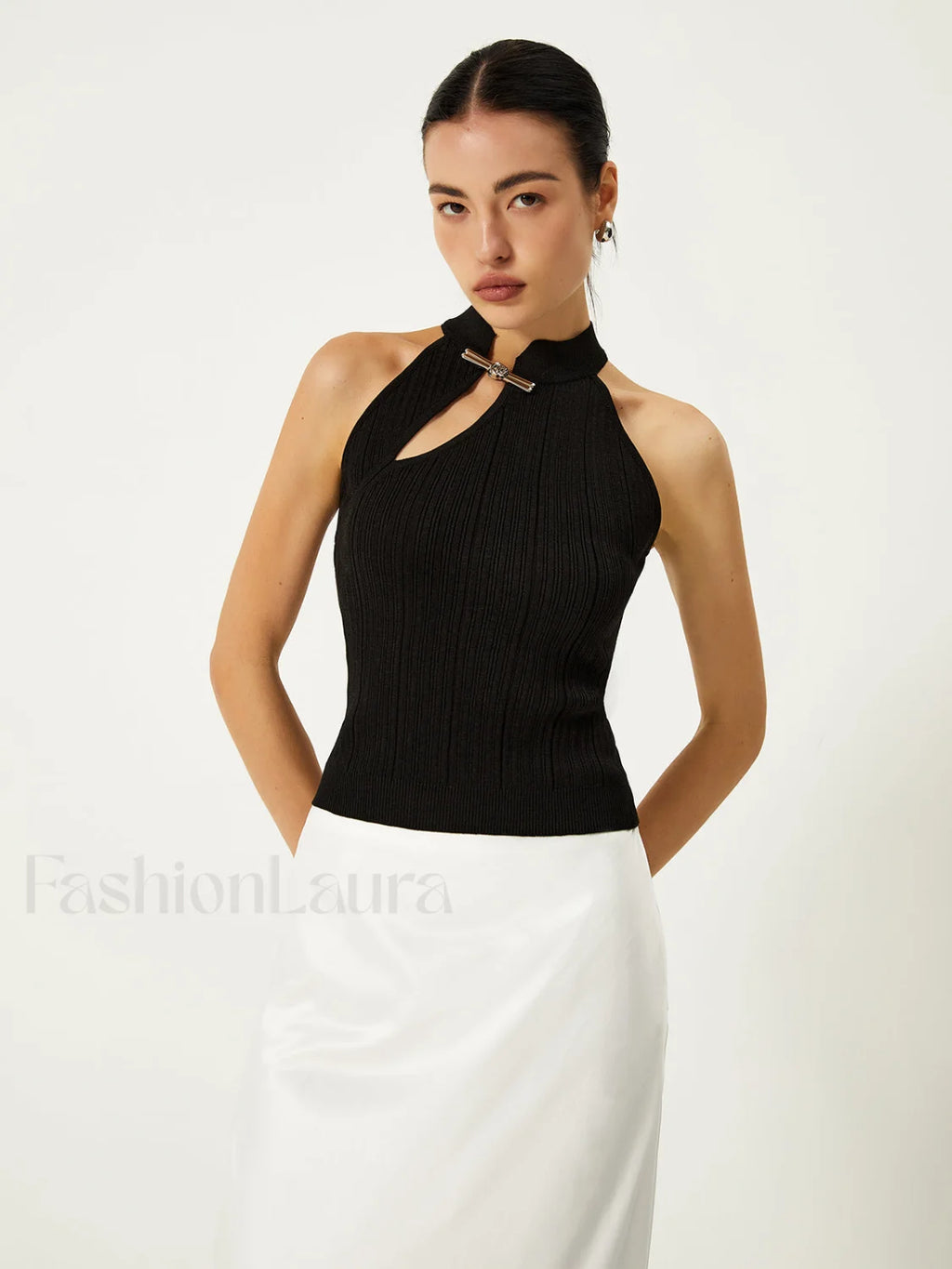 Asymmetrical Button Sweater Vest Sweater Vests