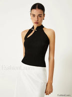 Asymmetrical Button Sweater Vest Sweater Vests