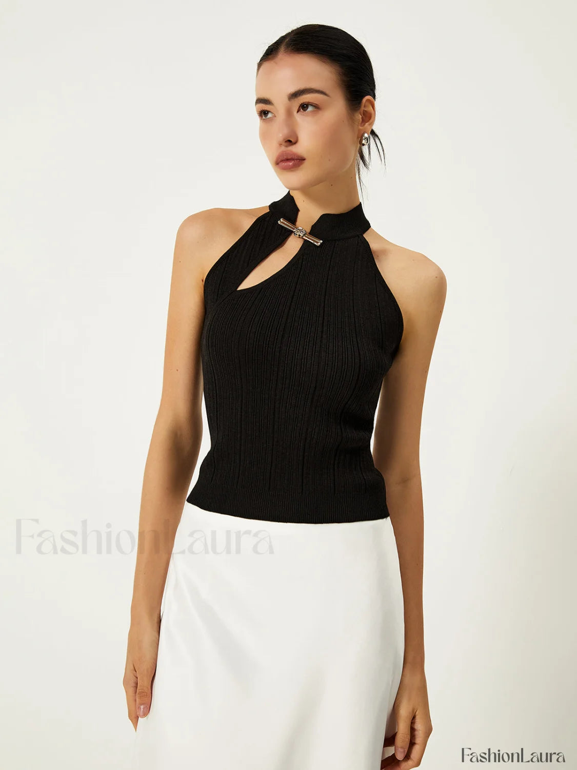Asymmetrical Button Sweater Vest Sweater Vests