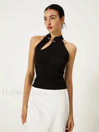 Asymmetrical Button Sweater Vest Sweater Vests