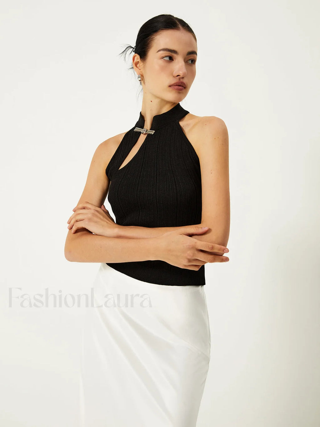 Asymmetrical Button Sweater Vest Sweater Vests