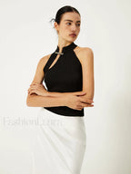 Asymmetrical Button Sweater Vest Sweater Vests